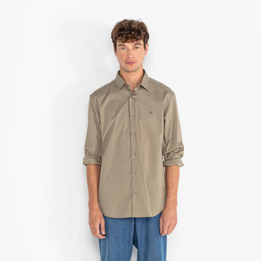 Charles comfort poplin teak green shirt -30%